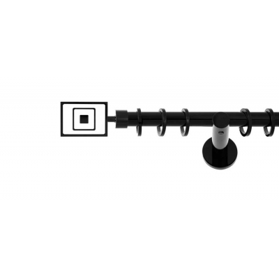 Karnisz metalowy Forma Ø 19 czarny pojedynczy