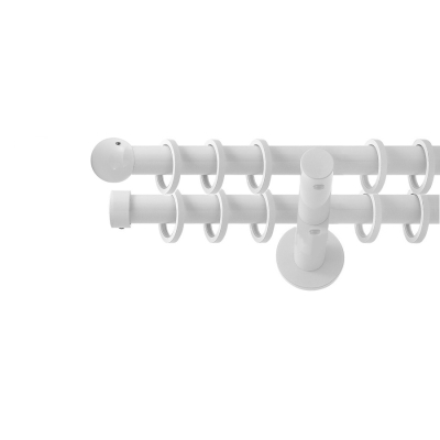 Karnisz metalowy Modulo Ø 19/19 biały podwójny