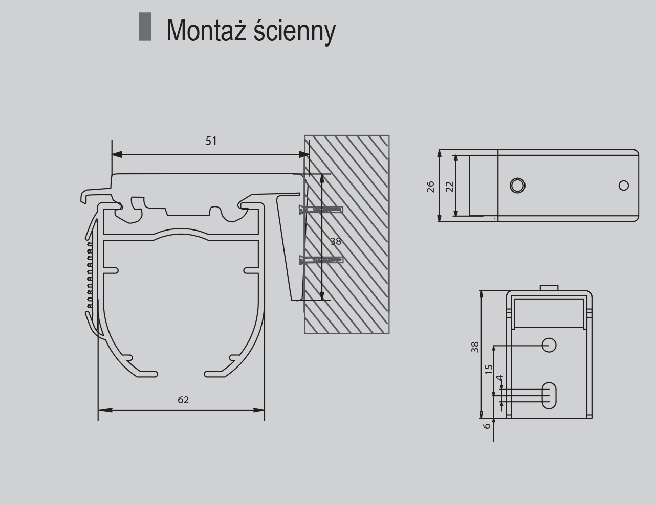 Montaż ścienny rolety rzymskiej Spring Cord