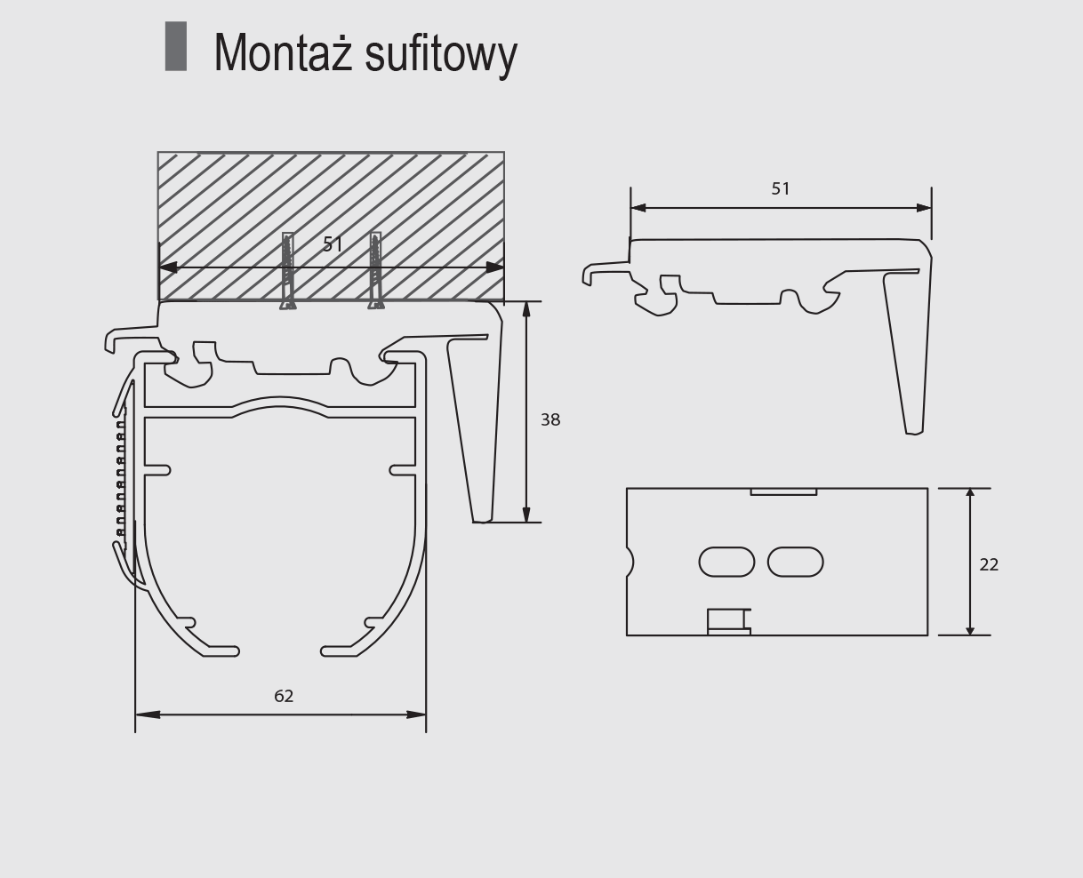 Montaż sufitowy rolety rzymskiej Spring Cord