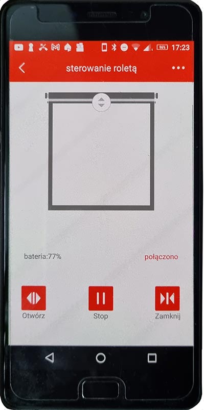 Sterowanie roletą Smart Blinds z aplikacji