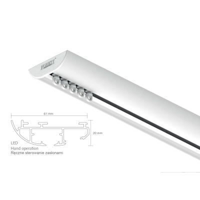 Designerska szyna sufitowa DS-XL z oświetleniem LED