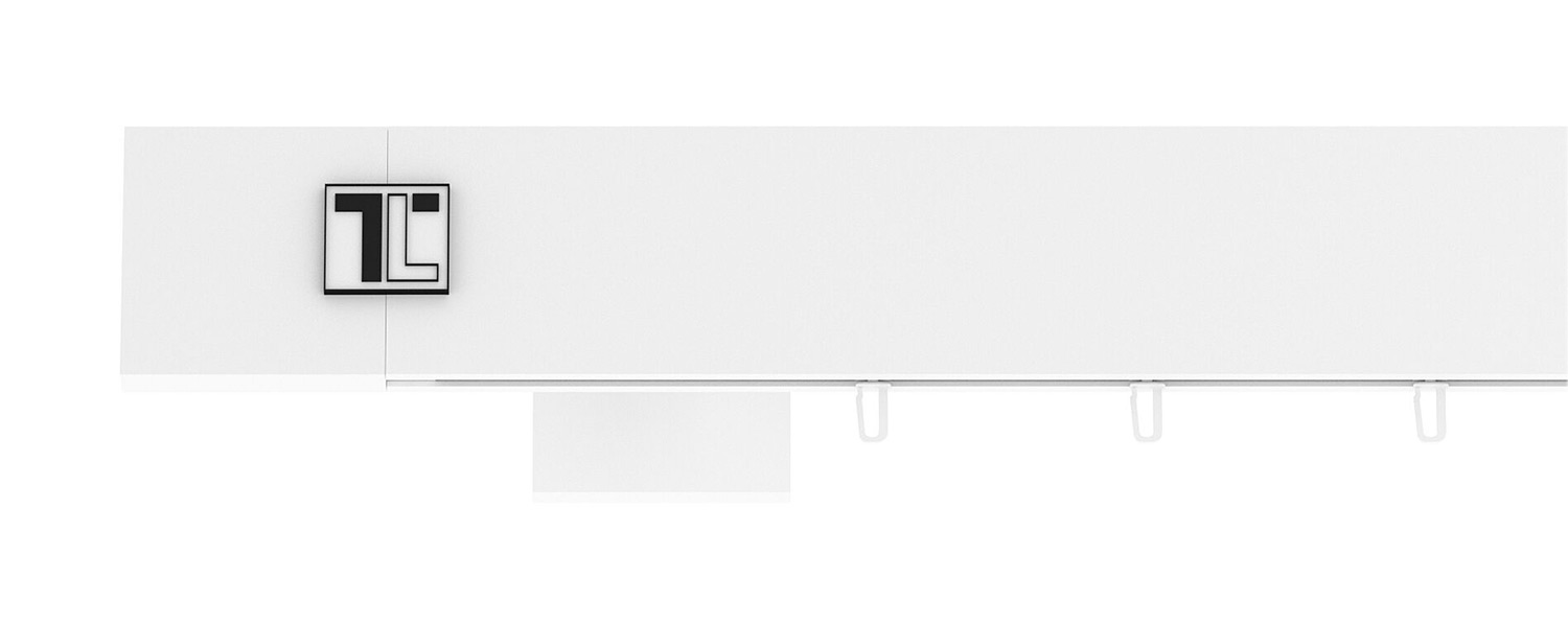 Aluminiowy karnisz szynowy TopLine biały z logo TopLine