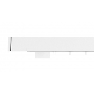 Karnisz szynowy Top-Line pojedynczy biały błysk z końcówką Modern - rewers
